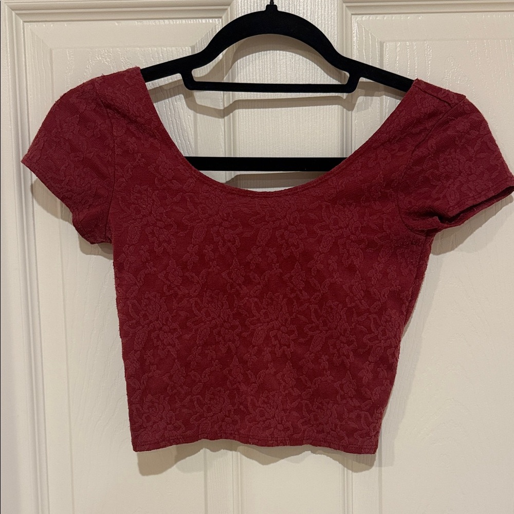 Abercrombie & Fitch Red Lace Crop Top